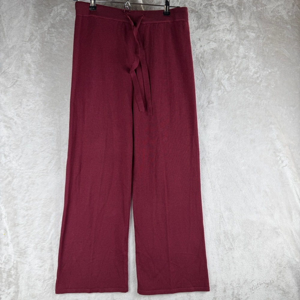 Member's Mark Luxury Cashmere Blend Wide Leg Pant Burgundy Small NWT